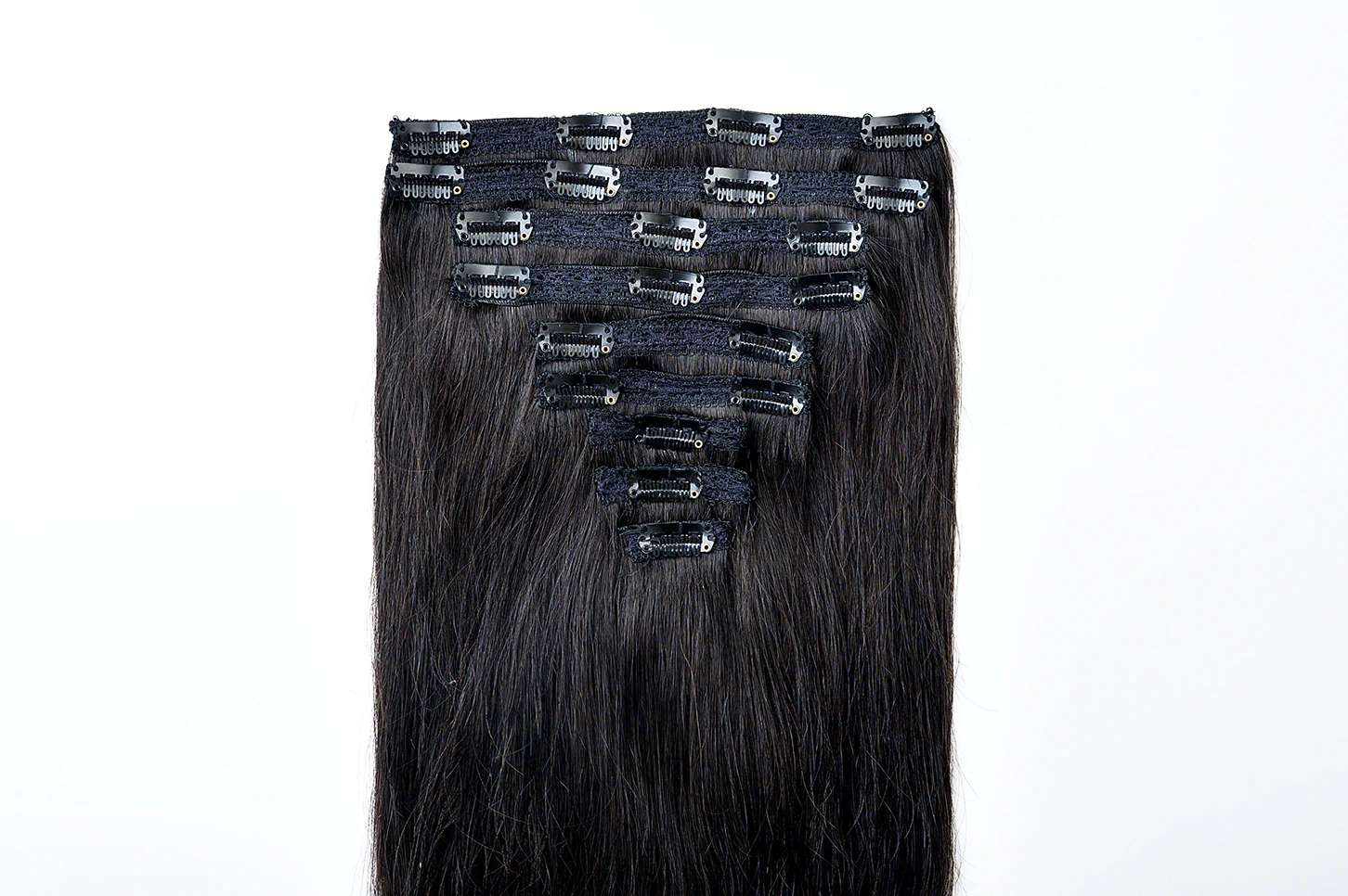 #1B Off-Black Classic Clip In Hair Extensions 9pcs