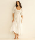 Ischia Dress in Salt Flock Dot