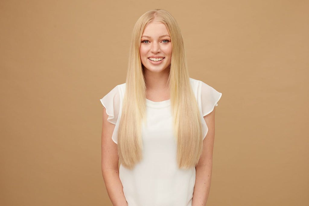 #613 Platinum Blonde Classic Clip In Hair Extensions 9pcs