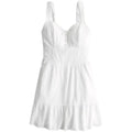 Women's Summer White Fishbone Strap Dress